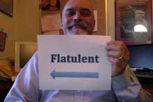 Click to see the definition of flatulent.